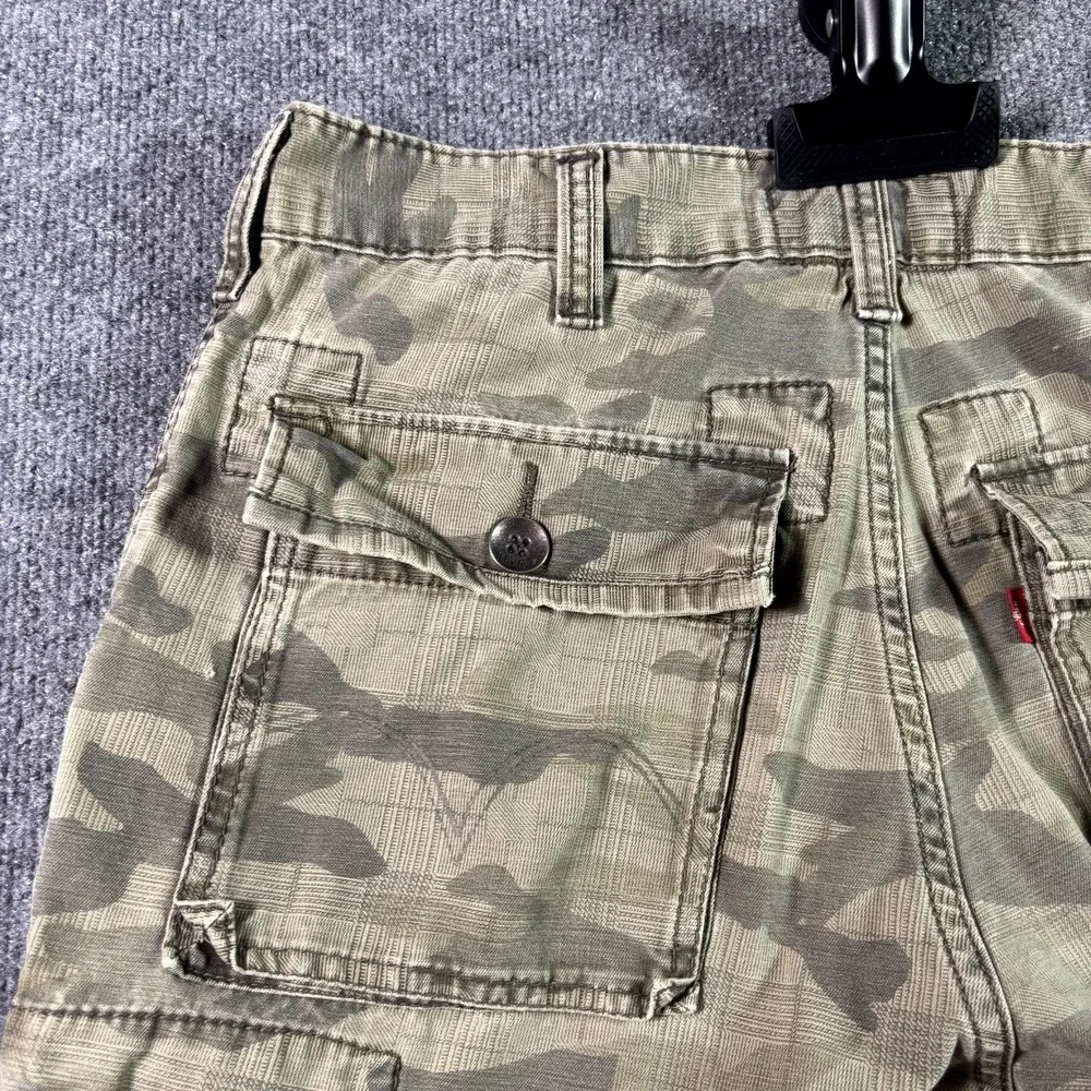 VTG Levis Squad Cargo Shorts Mens 33 Beige Camouflage US Army Military Cotton